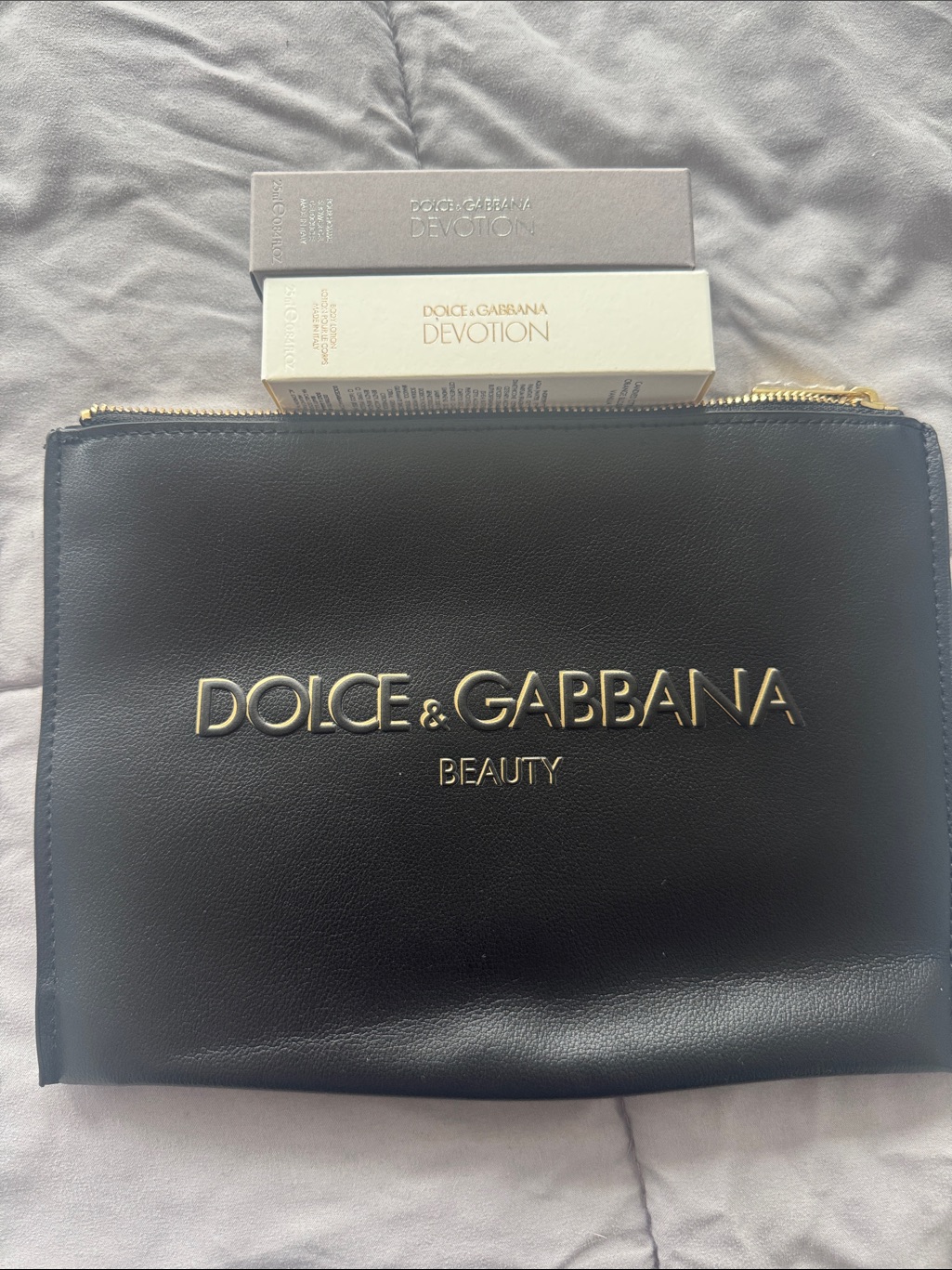 Dolce  Gabbana Black Cosmetic Pouch With Shower Gel And Body Lotion